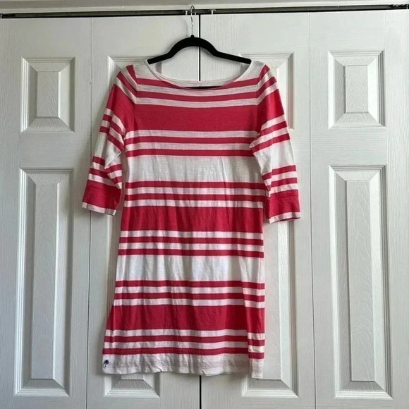 Lilly Pulitzer coral/white striped cotton coverup/sundress Size Small - Picture 2 of 5